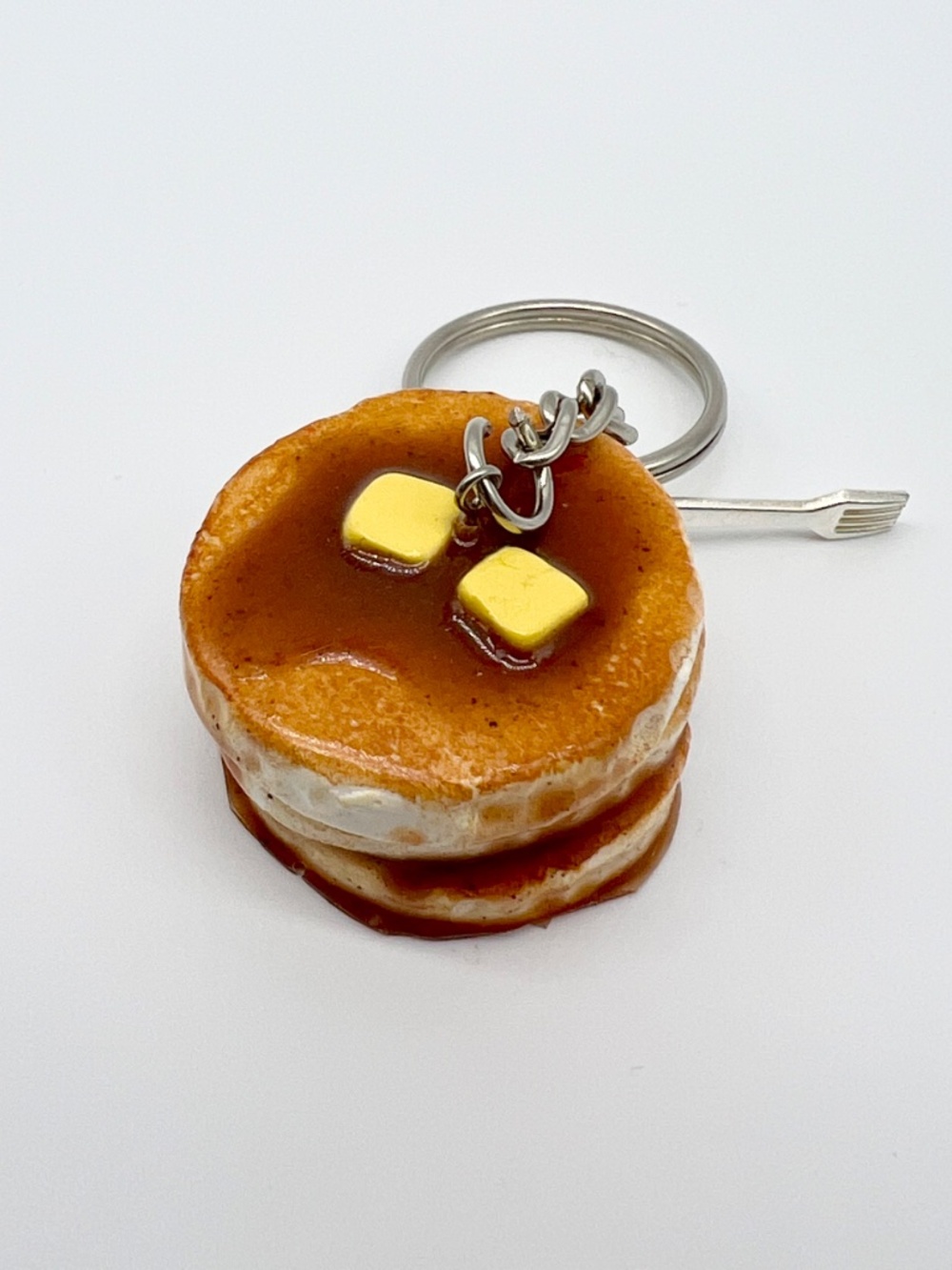 Breakfast Food Keychain or Bag Clip – Pancakes, Waffles, French Toast, Eggs Bene - Picture 8 of 16